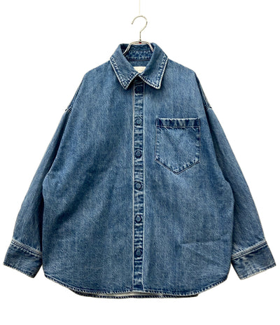 美品 Upper hights 長袖デニムシャツ ブラウス THE MORGAN MID BLUE 820917902MDB レディース SIZE 1 (S) アッパーハイツ