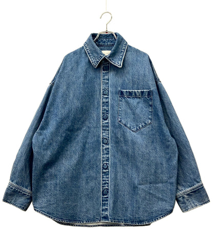 美品 Upper hights 長袖デニムシャツ ブラウス THE MORGAN MID BLUE 820917902MDB レディース SIZE 1 (S) アッパーハイツ