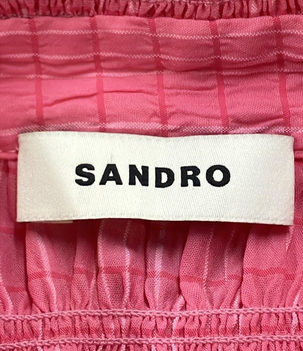 Sandro - 美品 サンドロ SANDRO ショート丈 半袖シャツ レディース 0 美品 サンドロ ショート丈 半袖シャツ レディース SIZE 0 (XS) SANDRO