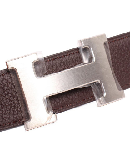 美品 HERMES ベルト Y刻印 Hバックル シルバー金具 リバーシブル コンスタンス メンズ エルメス