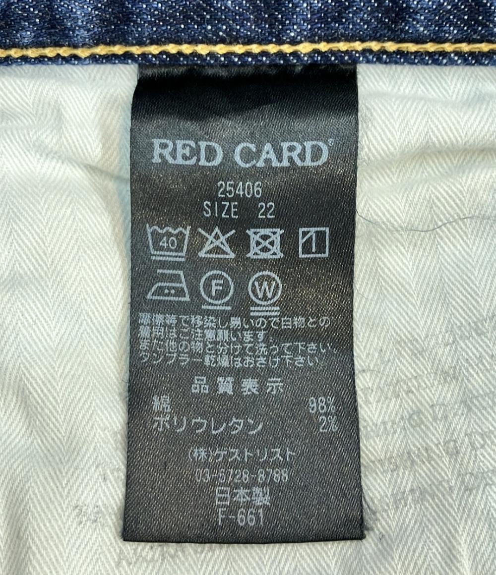 レッドカード クロップドデニムパンツ ウォッシュ加工 レディース SIZE 22 (XS) RED CARD