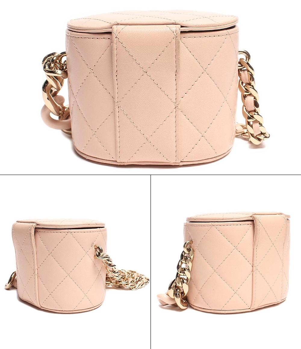 シャネル チェーンレザーショルダーバッグ ココマーク ゴールド金具 ミニバニティバッグ マトラッセ ラムスキン レディース CHANEL