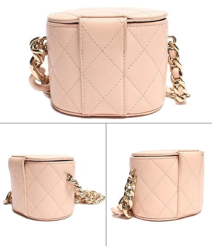 シャネル チェーンレザーショルダーバッグ ココマーク ゴールド金具 ミニバニティバッグ マトラッセ ラムスキン レディース CHANEL