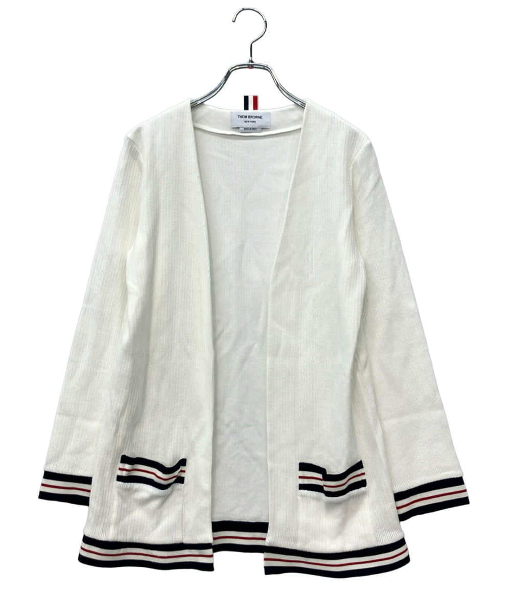 美品 THOM BROWNE 長袖ニットカーディガン FJT265A-J0068-100 メンズ SIZE 40 (L) トムブラウン
