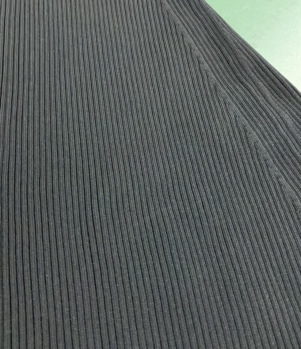 美品 アジェ ナイロンニット切り替えノースリーブフレアミディアムワンピース レディース SIZE L Aje