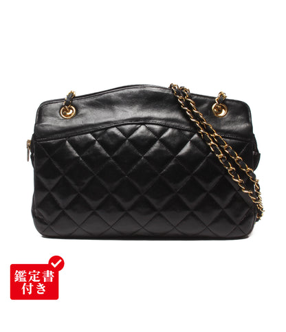 CHANEL チェーンショルダーバッグ 肩掛け ラムスキン 1番台 マトラッセ レディース シャネル