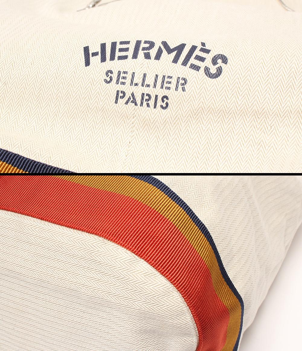 美品 HERMES ショルダーバッグ 斜め掛け ボディバッグ シルバー金具 トワルシェブロン キャバリエ レディース メンズ エルメス