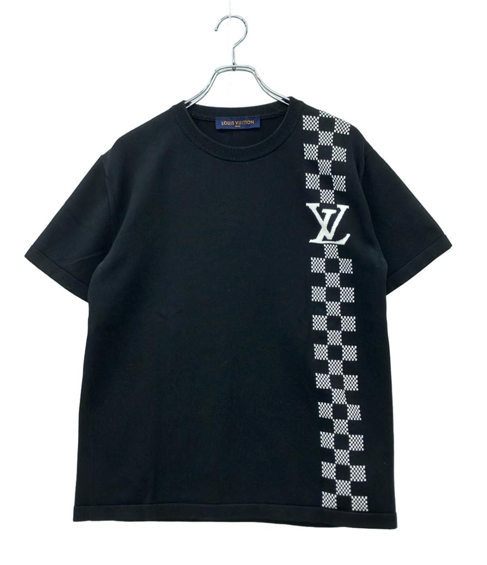 LOUIS VUITTON 半袖Tシャツ ニット ダミエストライプジャガードTシャツ RM211ZLWHKN86W メンズ SIZE M ルイ・ヴィトン