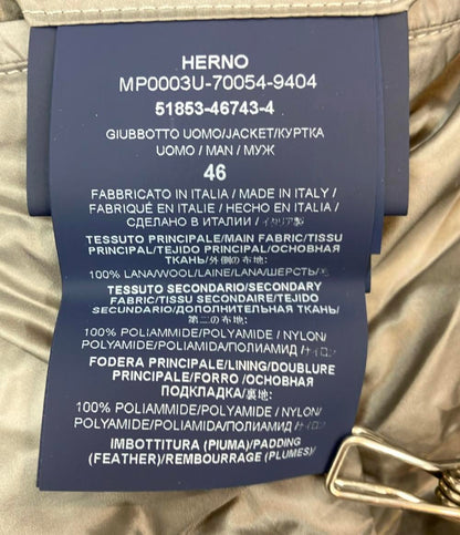 Herno ブルゾン ダウンニット ナイロン×3ゲージ ウール ハイブリッド MP0003U-70054-9404 メンズ SIZE 46 (M) ヘルノ