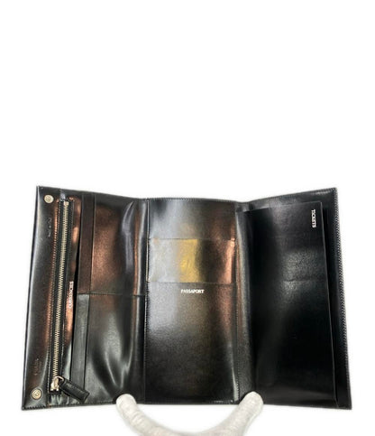 PRADA 三つ折りマルチ財布 パテントレザーパスポートケース ユニセックス プラダ