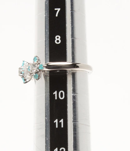 美品 TASAKI リング 指輪 Pt900 ダイヤ 0.32ct パライバトルマリン レディース SIZE 9号 タサキ