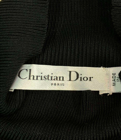 Christian Dior 長袖ニット モックネック スリットニット CDボタン ブラック 5H24543AM549 レディース SIZE 42 (M) クリスチャンディオール