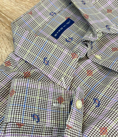 ETRO 長袖シャツ 千鳥格子 ハウンドトゥースチェック柄 15AW 152-1K320-3120 メンズ SIZE 41 (L) エトロ