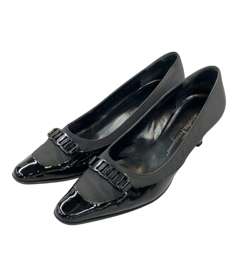 ケイトスペード エナメル パンプス　23.5cm Salvatore Ferragamo ウェッジソールパンプス エナメル レディース