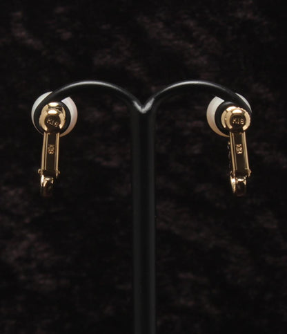 美品 イヤリング K18 パール 7.3mm ダイヤ 0.042ct レディース