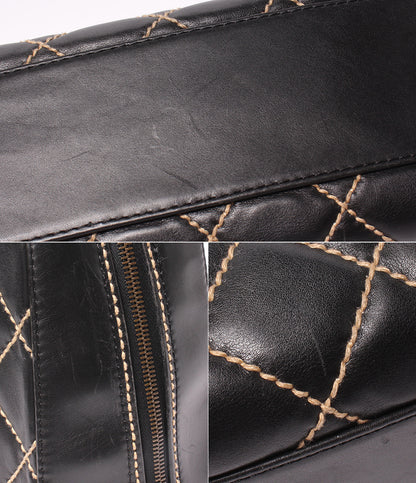 訳あり CHANEL ハンドバッグ ゴールド金具 6番台 ワイルドステッチ レディース シャネル
