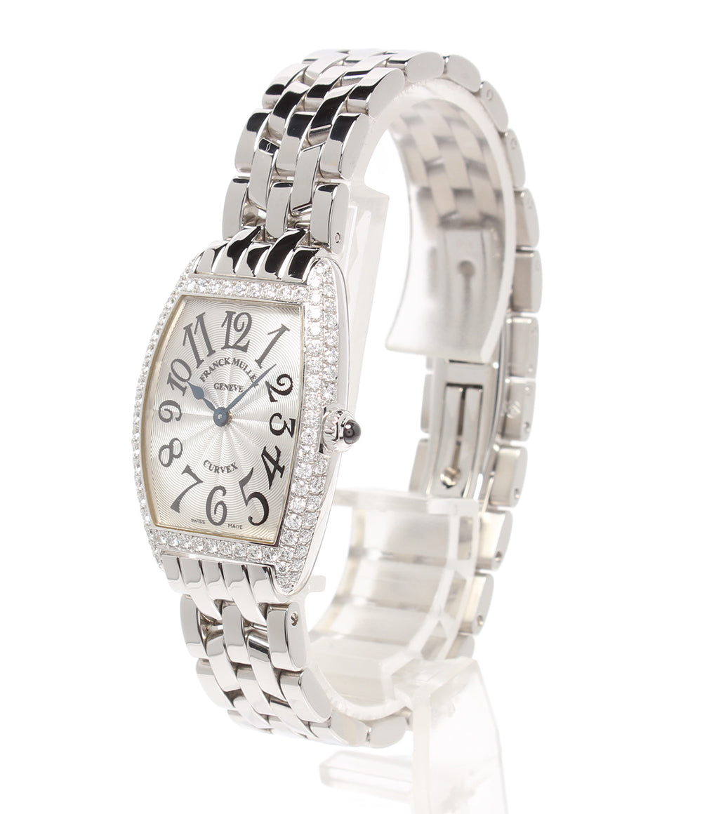FRANCK MULLER 腕時計 SS SVアラビア QZ ダイヤケース SSブレス トノー