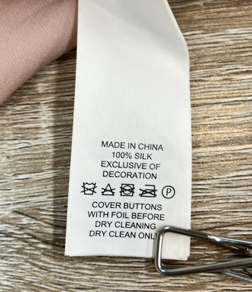 Kate Spade シルクブラウス デイジー ピンク 刺繍 花柄 長袖 レディース SIZE S ケイトスペード