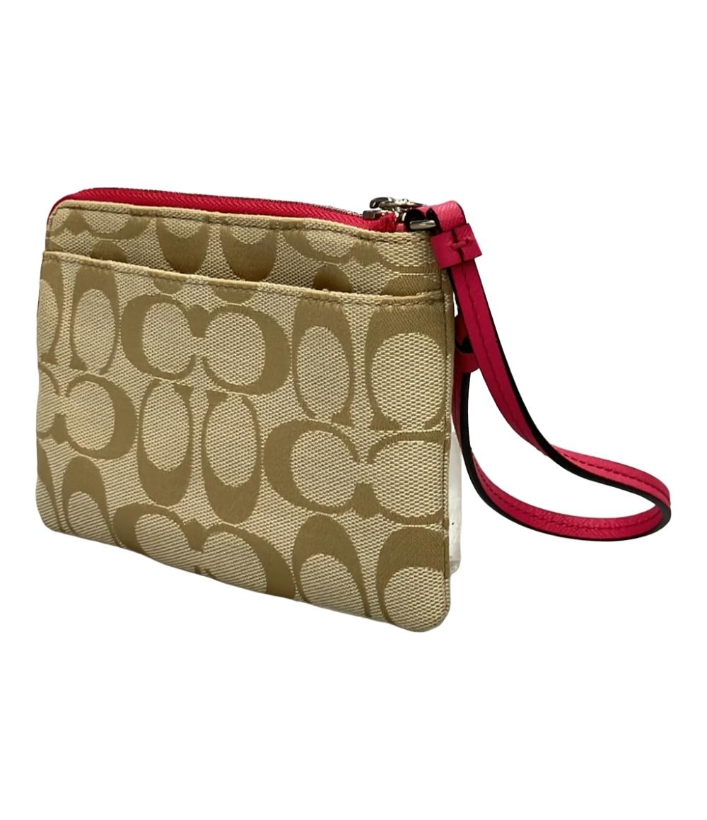 美品 コーチ ポーチ シグネチャー レディース COACH