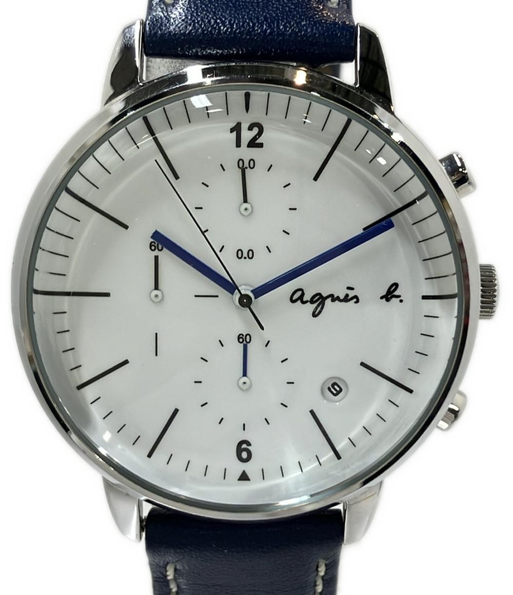 agnes b. 腕時計 クオーツ ホワイト VD57-KR30 メンズ アニエスベー