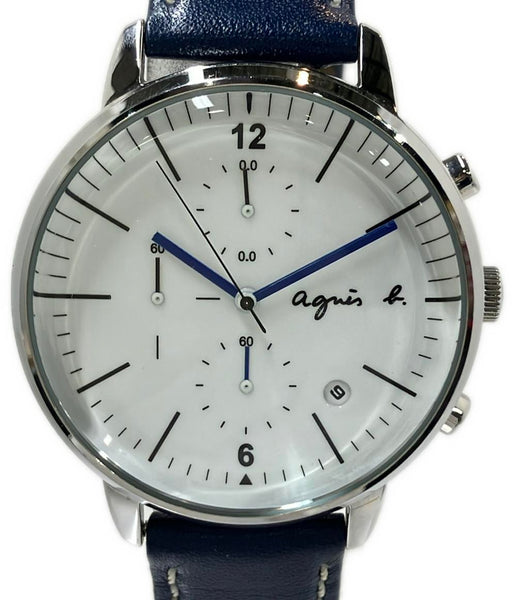 agnes b. 腕時計 クオーツ ホワイト VD57-KR30 メンズ アニエスベー