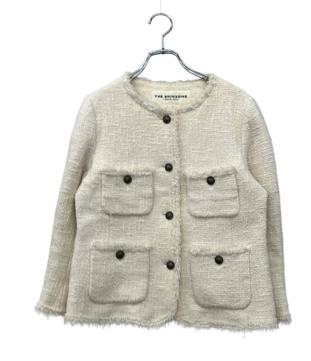 SHINZONE ノーカラージャケット ツイード シルク混 15SMSJK11 レディース SIZE 38 (S) シンゾーン