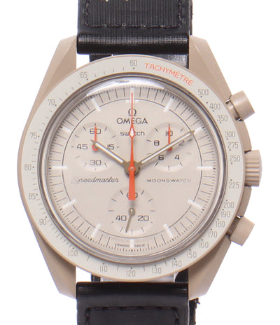 Swatch OMEGA 腕時計 MISSION TO JUPITER ミッション トゥ ジュピター バイオセラミック ムーンスウォッチ クオーツ ベージュ SO33C100 メンズ
