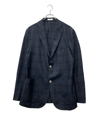 BOGLIOLI テーラードジャケット ブラック チェック柄 ウール シルク N1302J メンズ SIZE 48 (L) ボリオリ