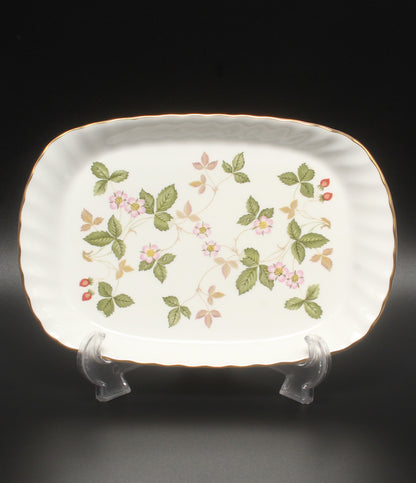 WEDGWOOD スパイラルトレイ スクエア 皿 21cm ワイルドストロベリー ウェッジウッド