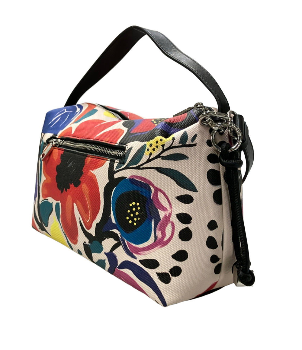 美品 Desigual ハンドバッグ ショルダーバッグ 2WAY 斜め掛け 花柄 レディース デジグアル