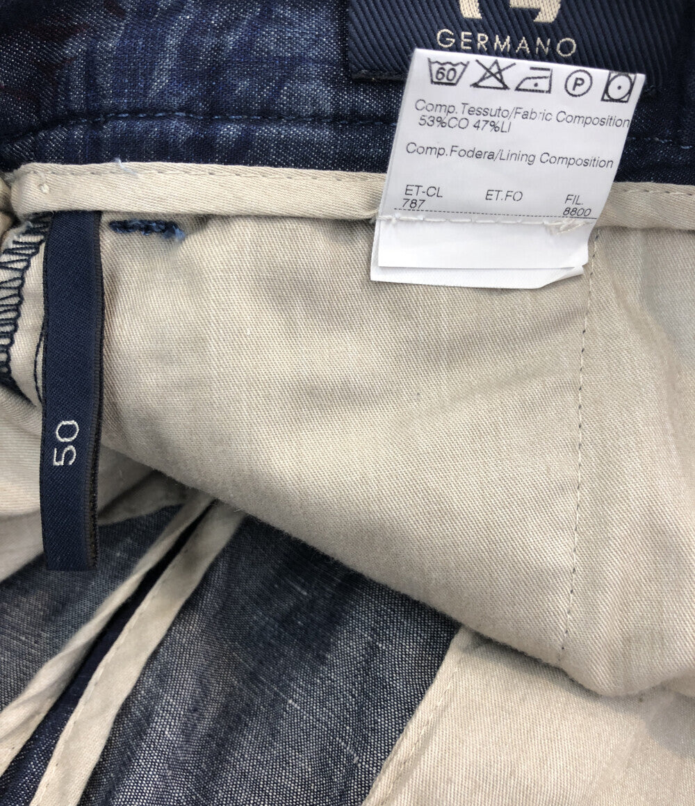 ボタニカル柄ショートデニムパンツ      レディース SIZE 50 (XL以上) GERMANO