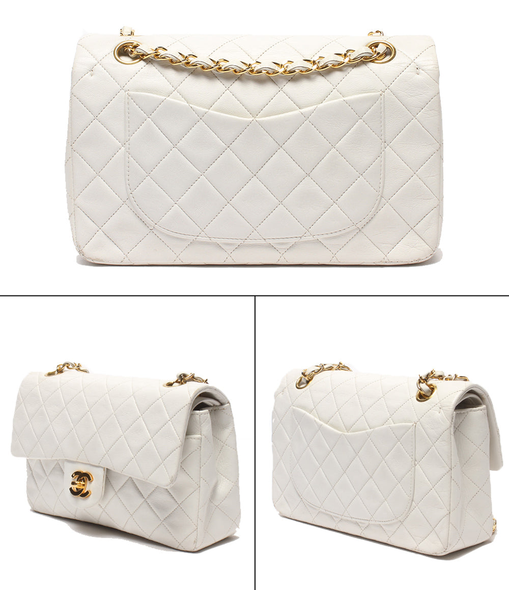CHANEL チェーンショルダーバッグ 肩掛け 斜め掛け ゴールド金具 マトラッセ ダブルチェーン ダブルフラップ ２番台 レディース シャネル