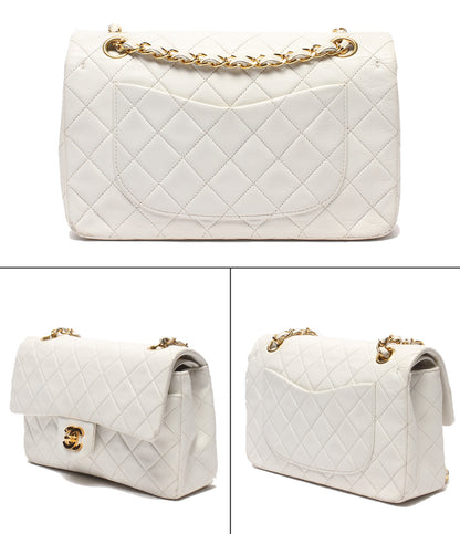 CHANEL チェーンショルダーバッグ 肩掛け 斜め掛け ゴールド金具 マトラッセ ダブルチェーン ダブルフラップ ２番台 レディース シャネル