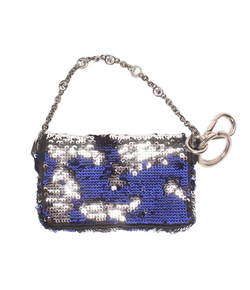 美品 Miu Miu 小物入れ バッグチャーム スパンコール レディース ミュウ ミュウ
