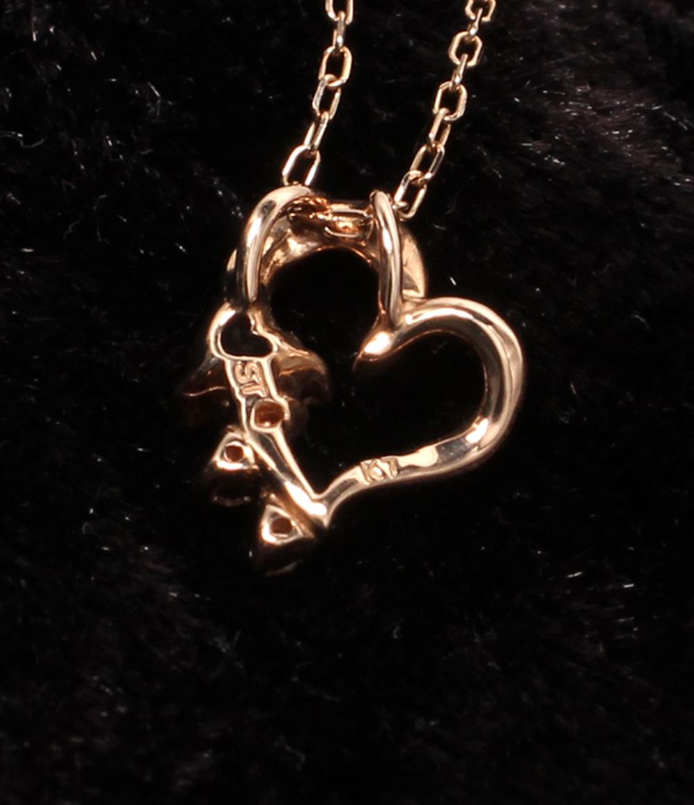 美品 Samantha Tiara ネックレス K7 ローズクオーツ ハートモチーフ レディース サマンサティアラ