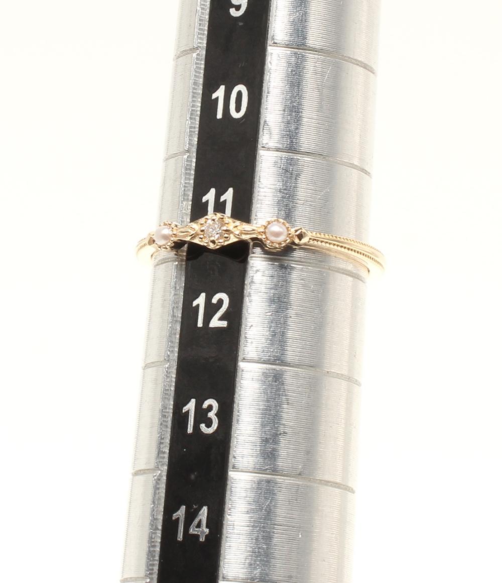 美品 アガット リング 指輪 2点セット K10 レディース SIZE 9号 11号 agete