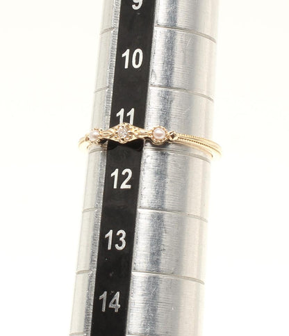 美品 アガット リング 指輪 2点セット K10 レディース SIZE 9号 11号 agete