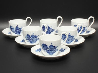 美品 ロイヤルコペンハーゲン カップ＆ソーサー 6客セット ブルーフラワー Royal Copenhagen