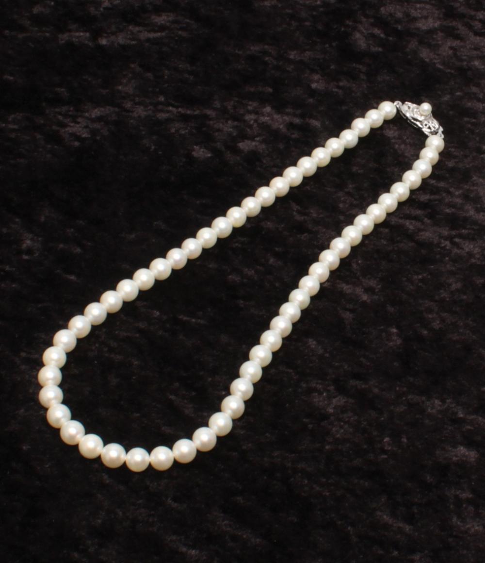 美品 ネックレス SV パール 6.5-7.0mm レディース