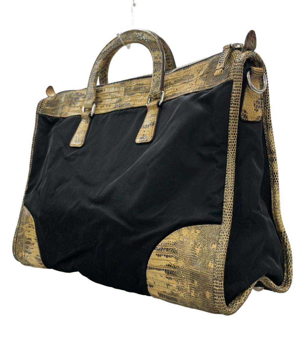 プラダ 2WAYハンドバッグ ショルダーバッグ 三角ロゴプレート パイソン レディース PRADA