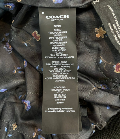 COACH Keith Haring 中綿 スタジャン F67470 レディース SIZE L コーチ キース・ヘリング