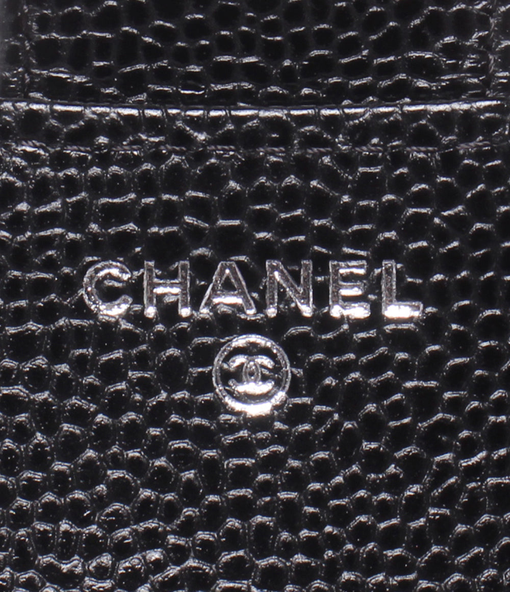 CHANEL 三つ折り財布 シルバー金具 ランダム番台 クラシックスモールフラップウォレット キャビアスキン AP0231 レディース シャネル