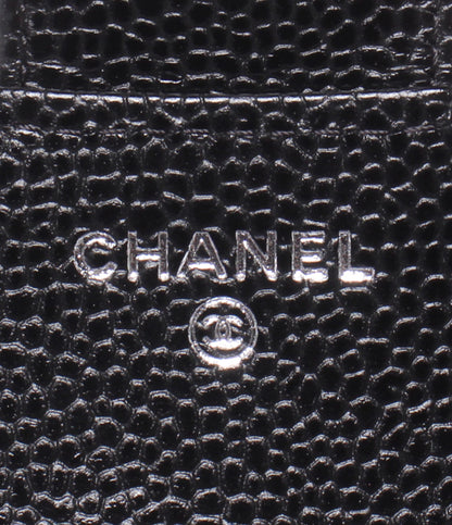 CHANEL 三つ折り財布 シルバー金具 ランダム番台 クラシックスモールフラップウォレット キャビアスキン AP0231 レディース シャネル