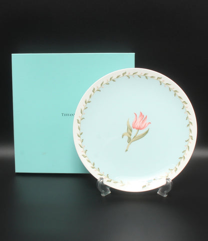 美品 Tiffany & Co. プレート 皿 24cm ピンクチューリップ ティファニー
