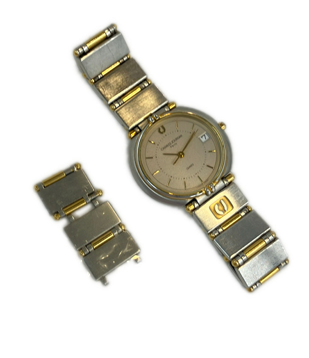 極美品◎CHARLES JOURDAN シャルル ジョルダン 羊革 ダブルフェイス ムートンジャケット カーキベージュ 36 イタリア製 正規品 レディース CHARLES JOURDAN 腕時計 クオーツ シルバー 77.13.3 メンズ シャルル