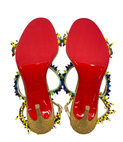 Christian Louboutin アンクルストラップサンダル ビジュー レディース SIZE 36.5 (24cm) クリスチャンルブタン