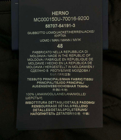 Herno 長袖カーディガン ニット フロントボタン フード スタンドカラー ライナー中綿入りナイロン mc000150u 70016-9200 メンズ SIZE 48 (L) ヘルノ