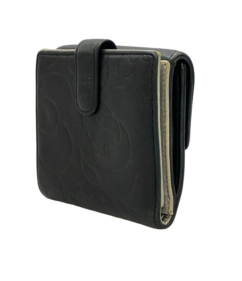 CHANEL 二つ折り財布 シルバー金具 カメリア レディース シャネル