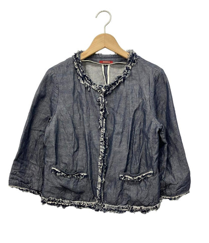 アマカ ノーカラージャケット デニム レディース SIZE 40 AMACA