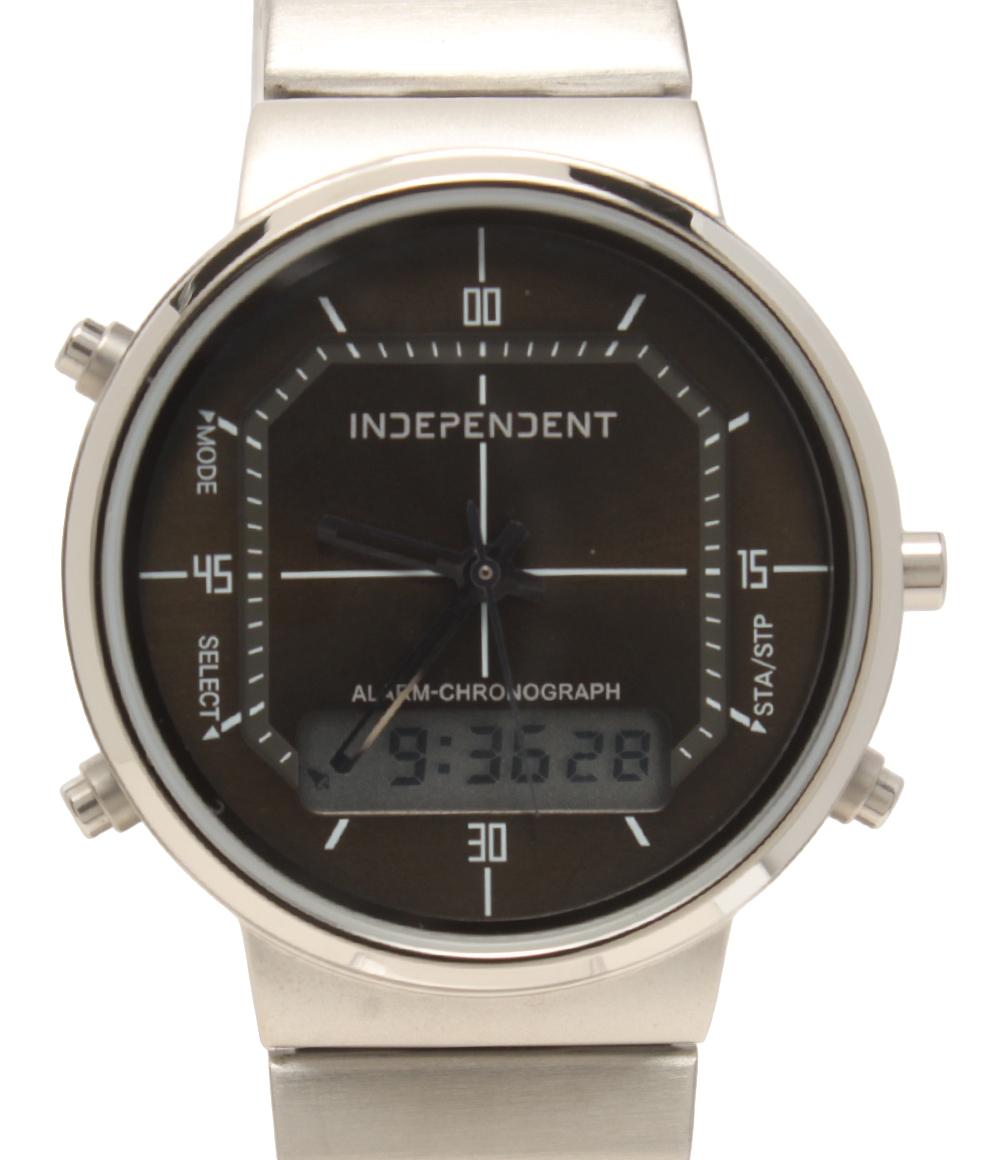 美品 INDEPENDENT 腕時計 クオーツ ブラック C201-003476-03 メンズ インディペンデント